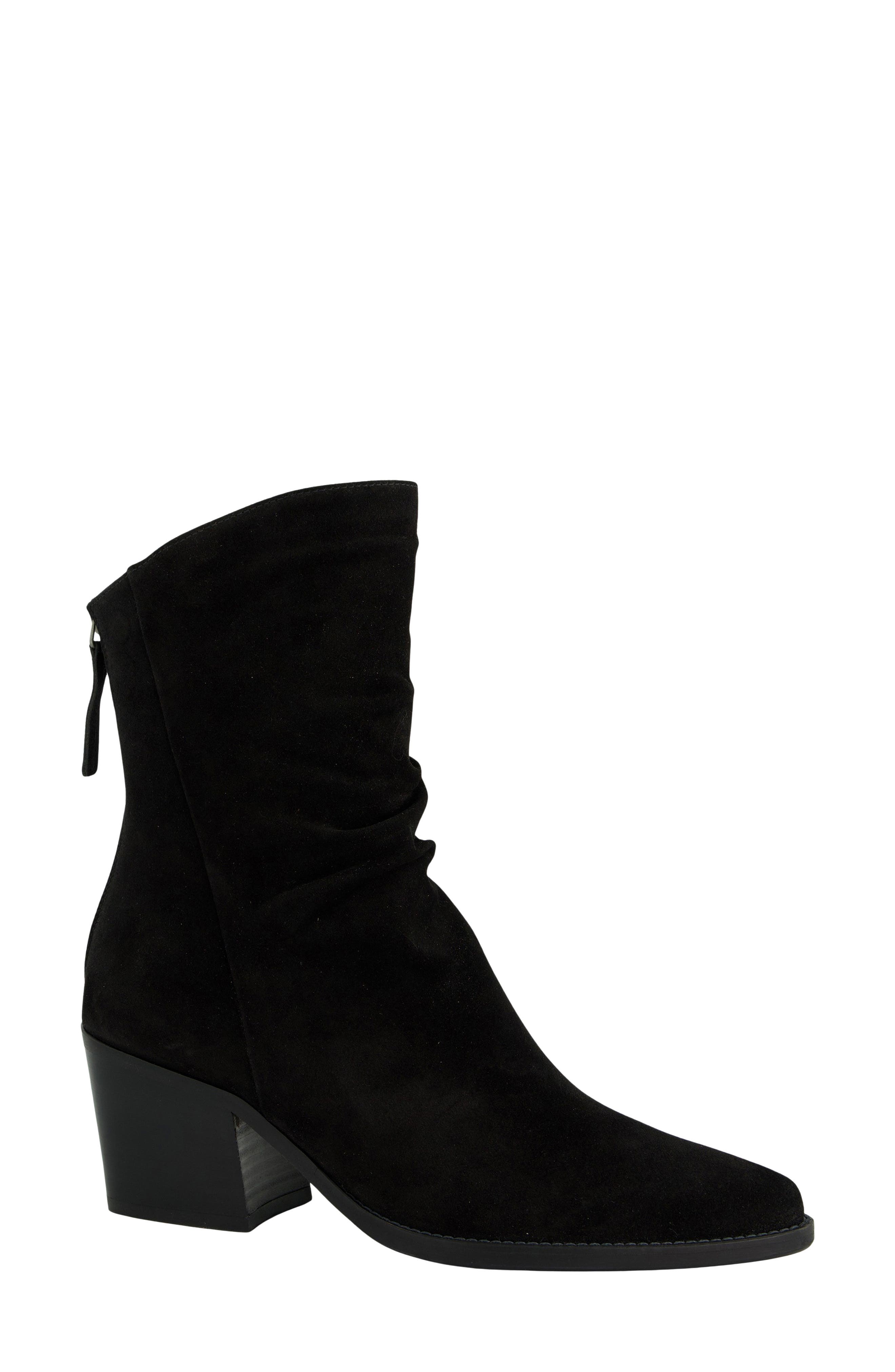 Fender Block Heel Bootie, Main, color, BLACK SUEDE