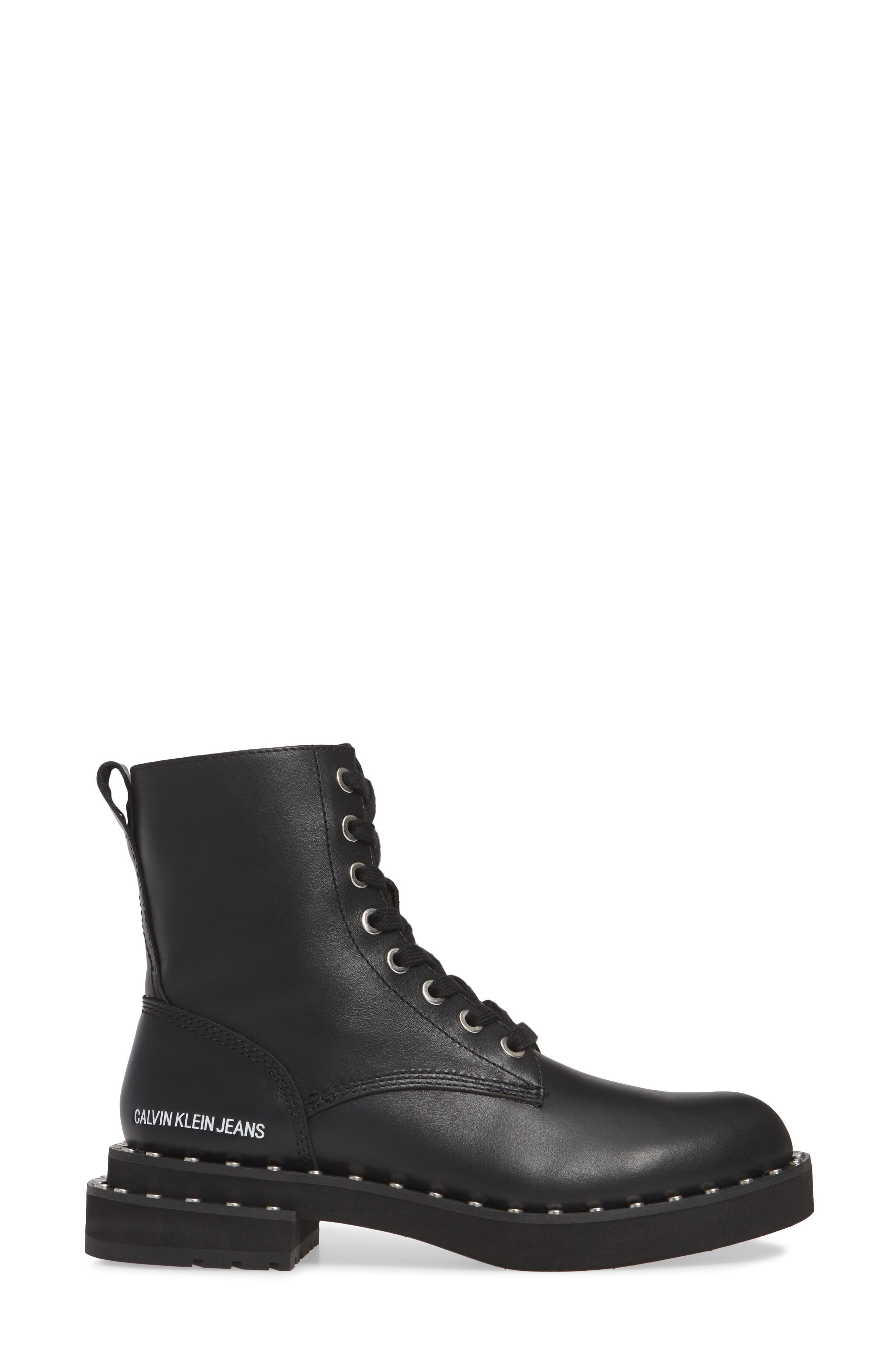Calvin Klein Jeans Nannie Stud Welt Combat Boot, Alternate, color, 