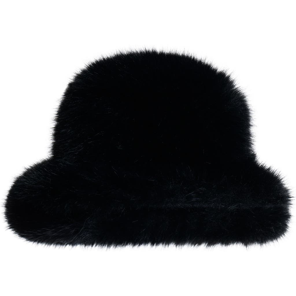 Naked Wardrobe Oversize Faux Fur Bucket Hat In Black