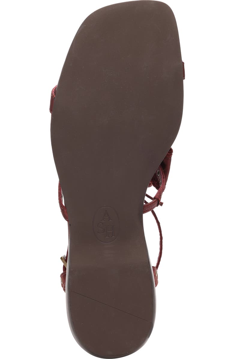 Ash Rachel Studded Ankle Strap Slide Sandal, Alternate, color, Marsala