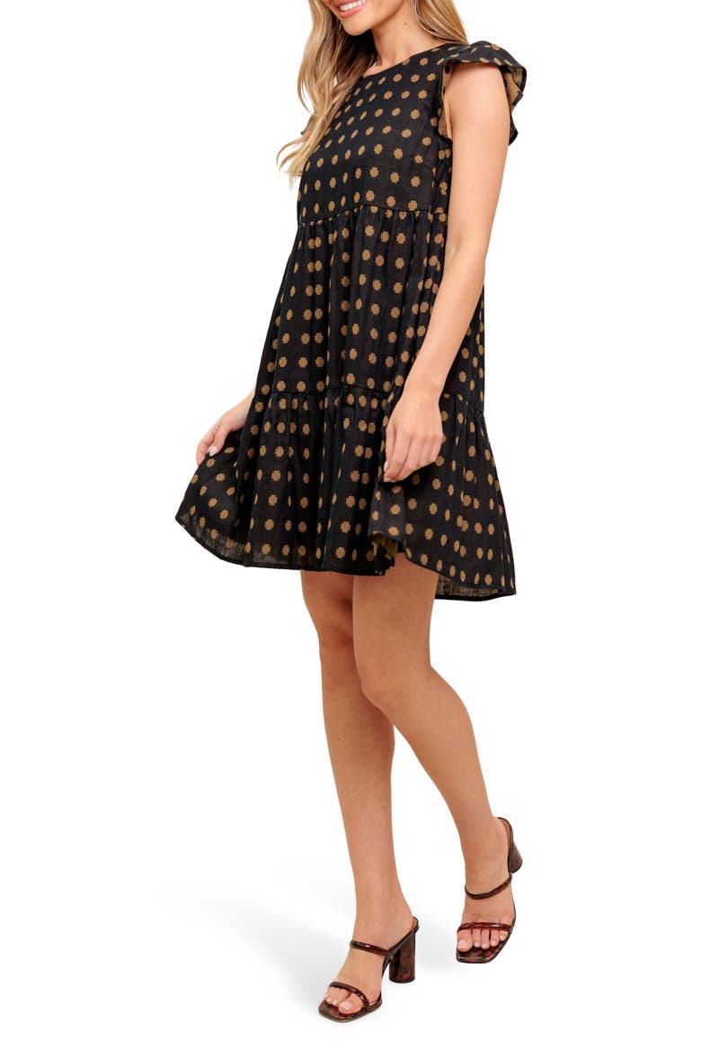Babydoll Minidress, Alternate, color, BLACK BROWN