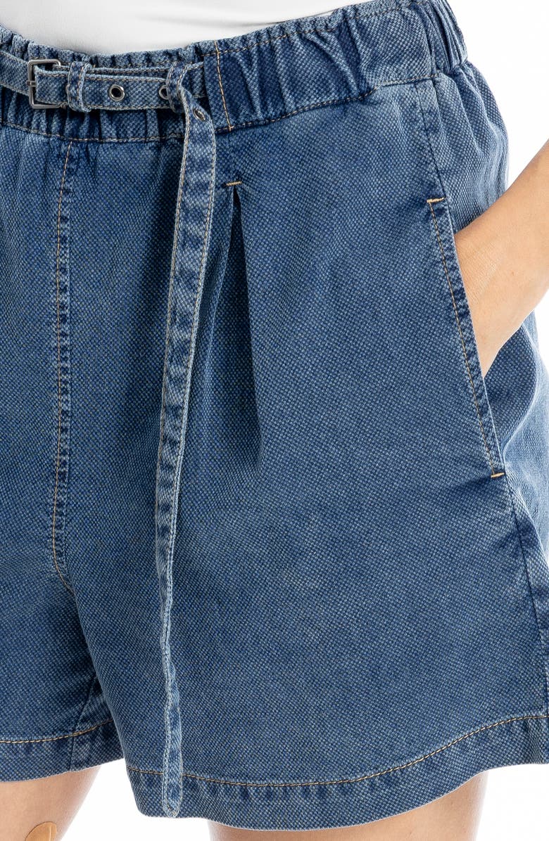 MAX STUDIO Pleated Shorts, Alternate, color, Indigo