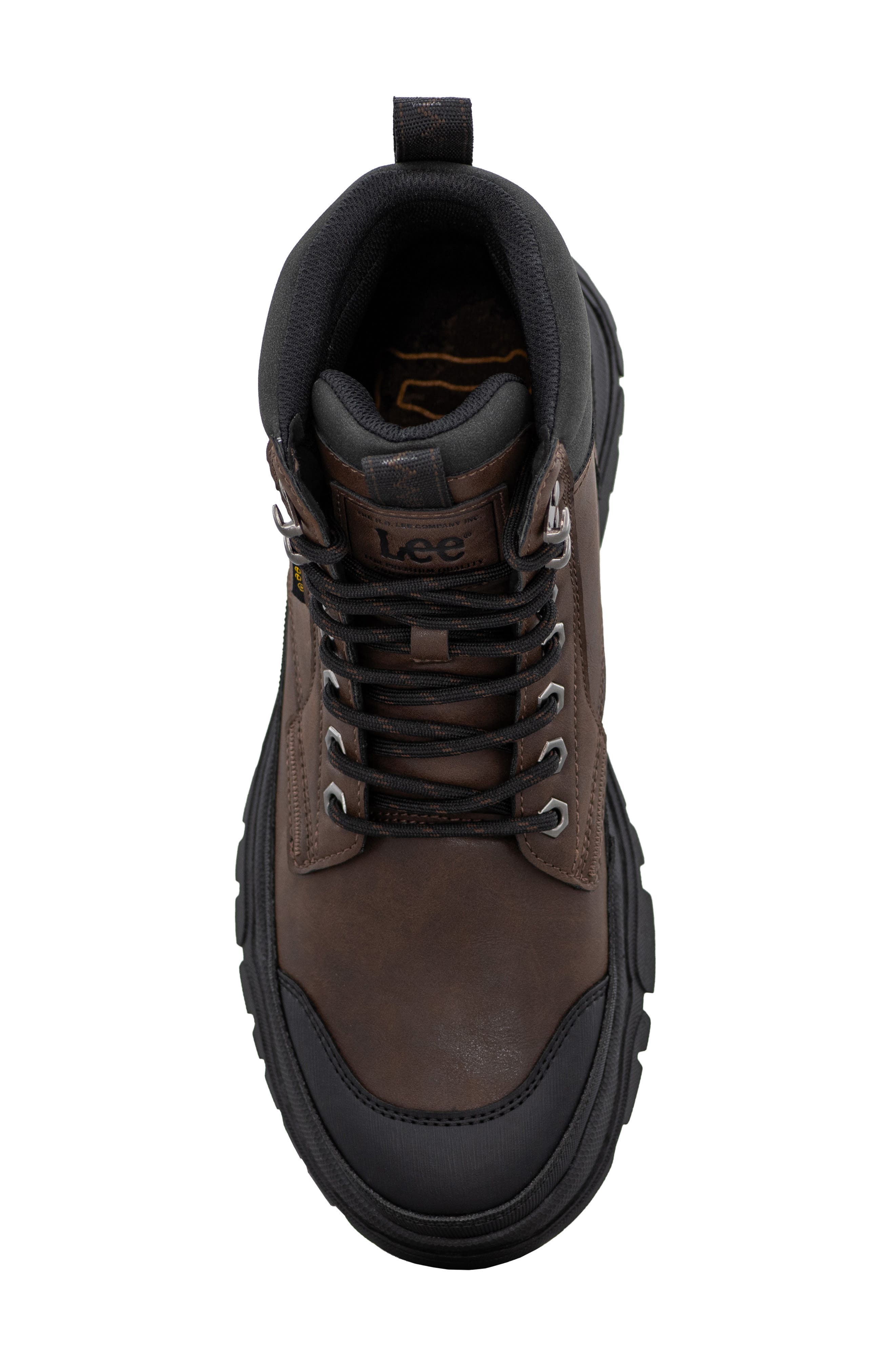 Denver Faux Leather Boot, Alternate, color, DARK BROWN/ BLACK