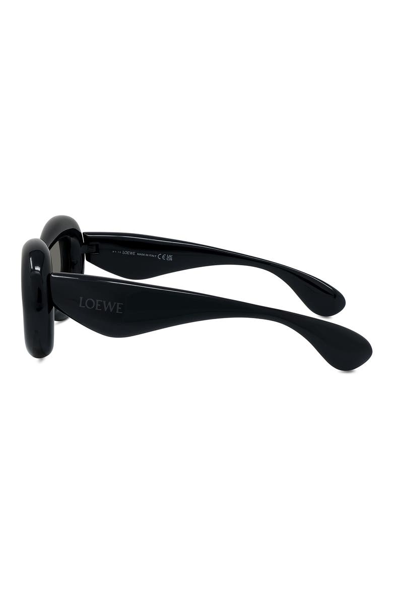 Round Sunglasses, Alternate, color, SHINY BLACK / SMOKE