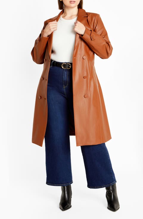 Briella Faux Leather Trench Coat