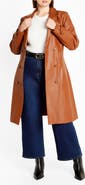 City Chic Briella Faux Leather Trench Coat