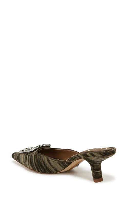 Sam Edelman Brit Glow Kitten Heel Mule Winter Moss Velvet