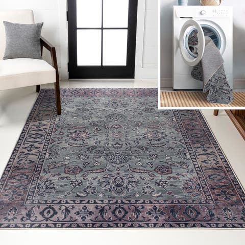 Victoria Ornate Persian All-Over Machine-Washable Area Rug