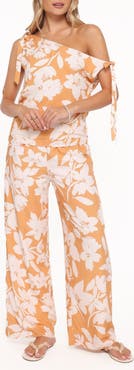 Petal & Pup Flynn Floral One-Shoulder Top & Pants Set