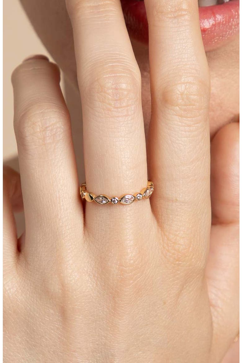Navette Crystal Band Ring, Alternate, color, GOLD