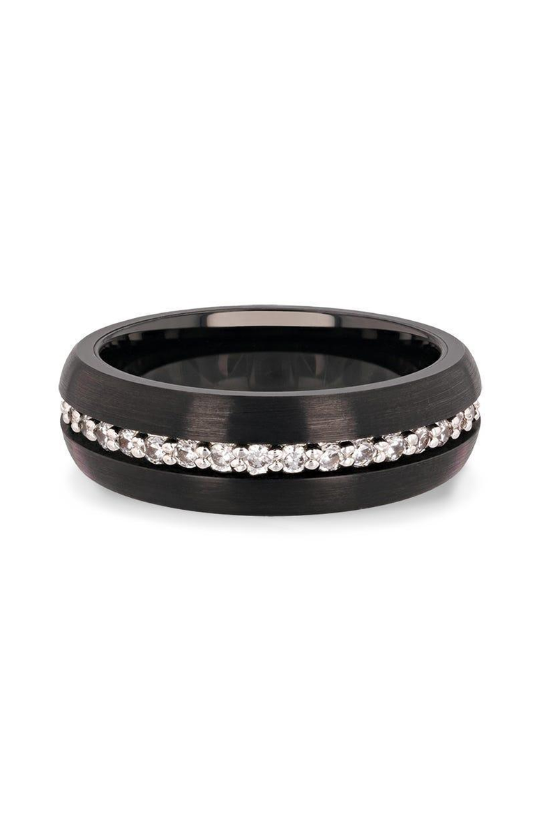 Tsar Tungsten Carbide Domed Ring, Alternate, color, Black