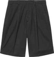 AllSaints Castro Pleated Cotton Shorts
