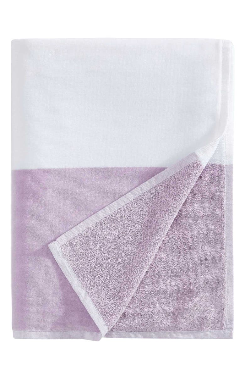 Calvin Klein Poolside Yarn Dye 2-Piece Beach Towel Set, Main, color, Purple Haze/ White