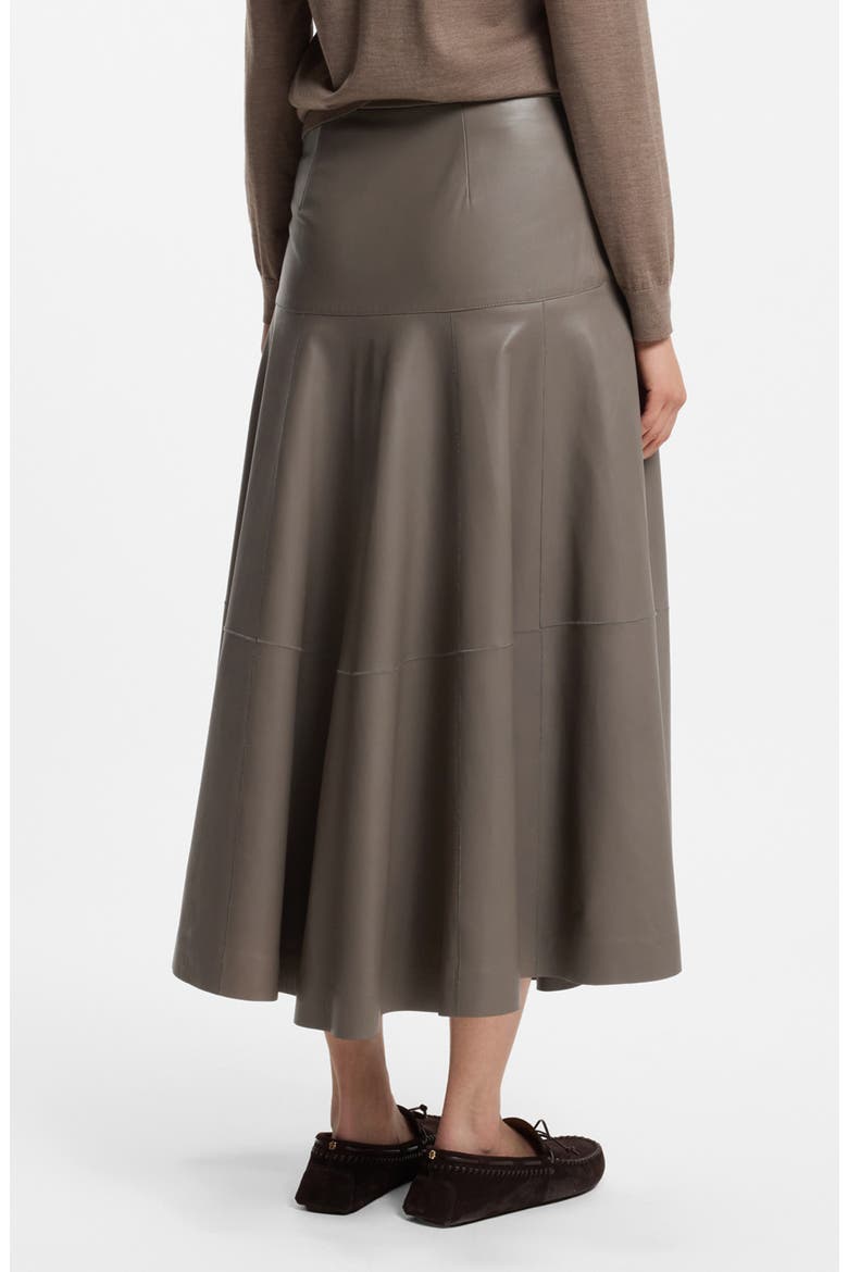 Sesola Leather Midi Skirt, Alternate, color, WALNUT