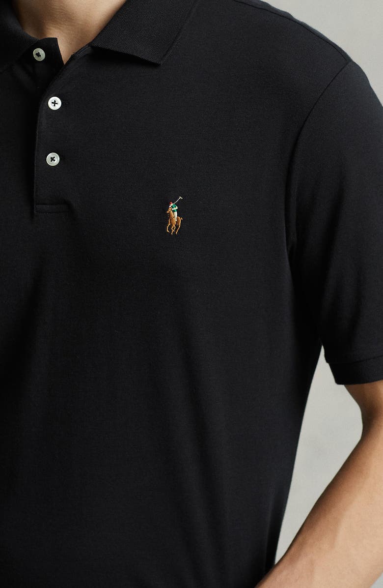 Polo Ralph Lauren Classic Fit Soft Pima Cotton Polo Shirt, Alternate, color, Polo Black