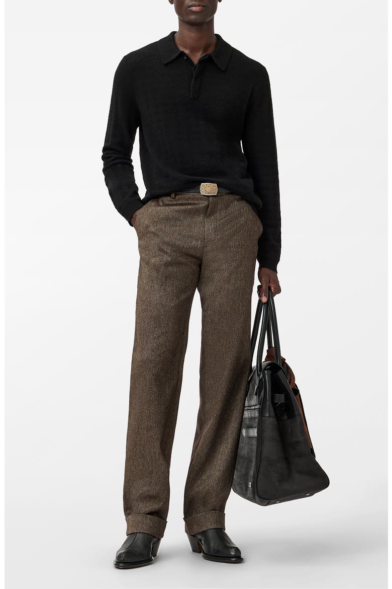 Macra Cashmere & Cotton Polo, Alternate, color, BLACK