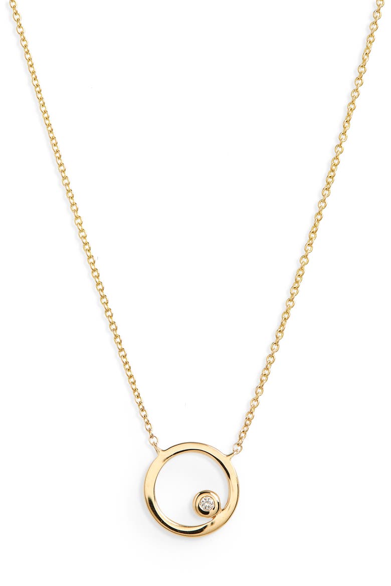 Lulu Jack Diamond Disc Pendant Necklace, Main, color, YELLOW GOLD