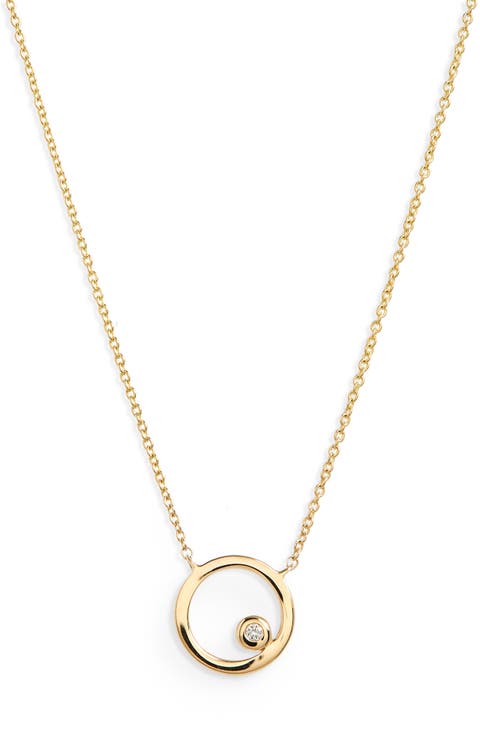 Lulu Jack Diamond Disc Pendant Necklace