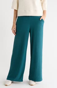 Adrianna Papell Ottoman Rib Wide Leg Crop Pants