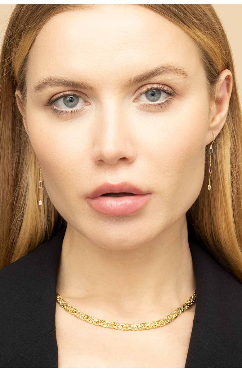 Oradina 14K Yellow Gold Fresco Station Earrings, Alternate, color, 