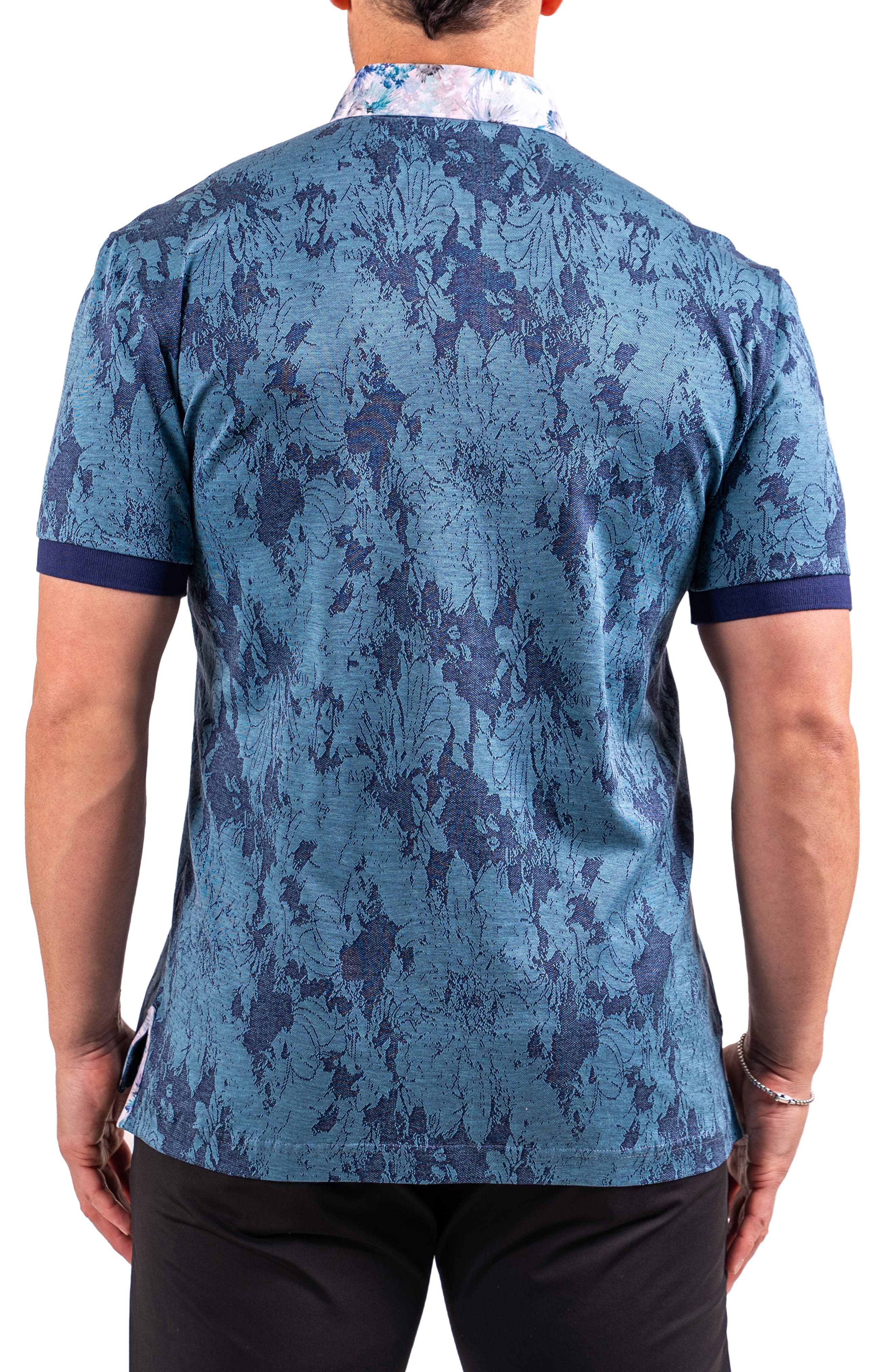 Floral Jacquard Button-Down Polo - image 2