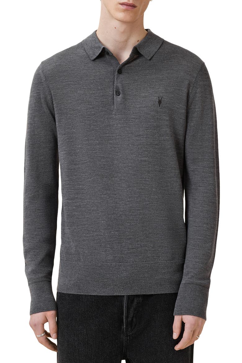 Mode Merino Wool Polo Sweater, Main, color, MONUMENT GREY