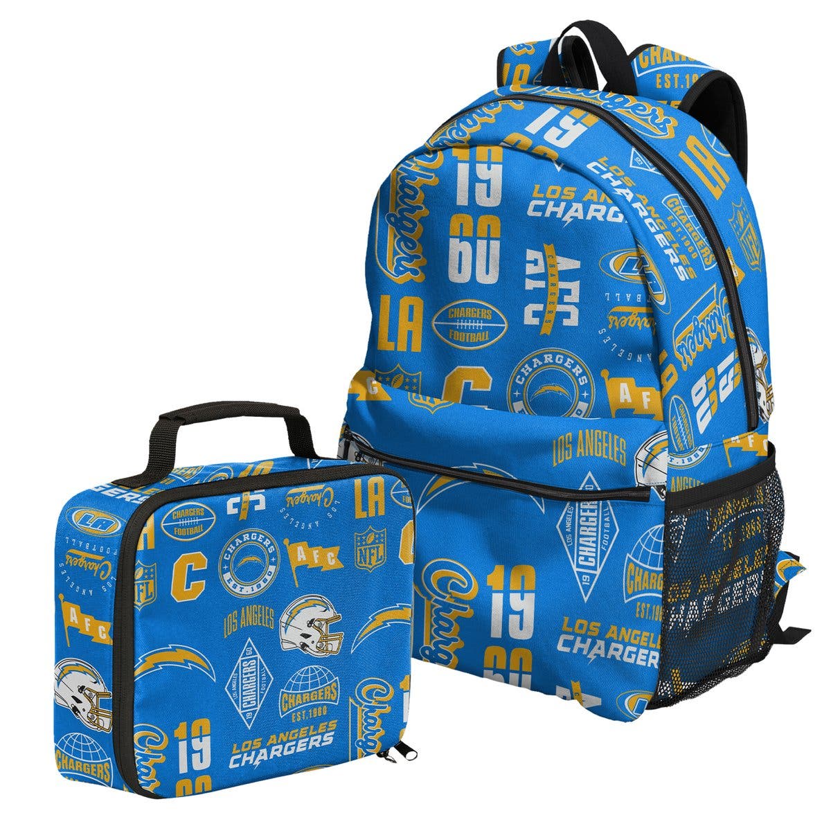 Los Angeles Chargers Backpack and Lunchbox Set, Main, color, Blue