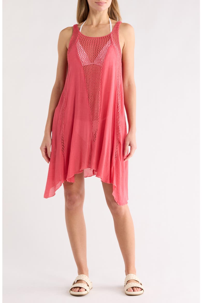 Sleeveless Knit Cover-Up Dress, Main, color, CORAL