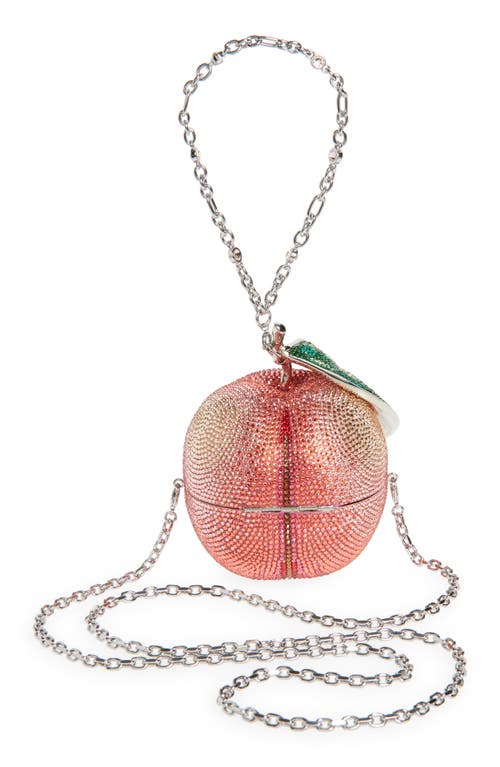 Judith Leiber Couture Peachy Keen Crystal Embellished Clutch In Silver Light Peach Multi