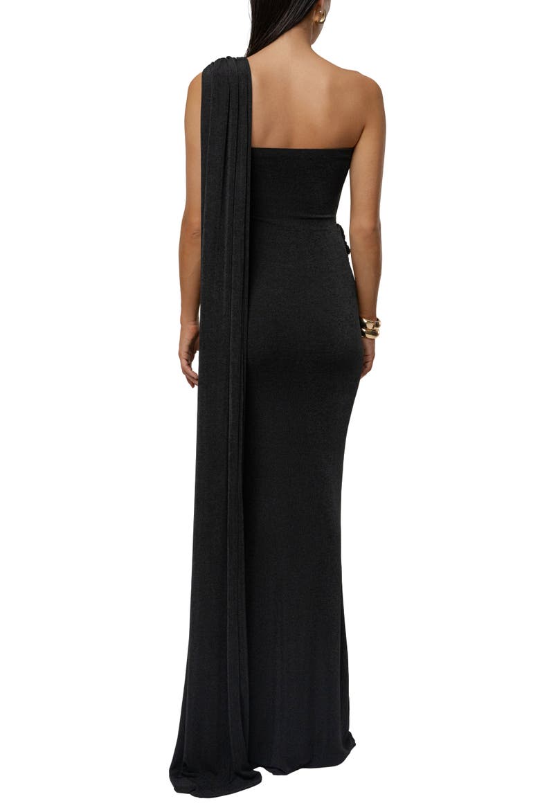 Golden Veil Maxi Dress, Alternate, color, Black