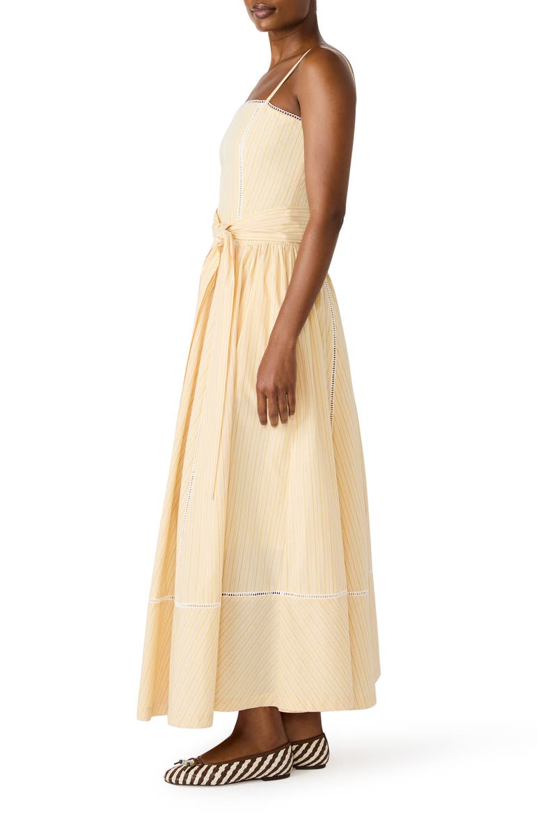 Emma Tie Waist Sleeveless Maxi Dress, Alternate, color, PALE YELLOW