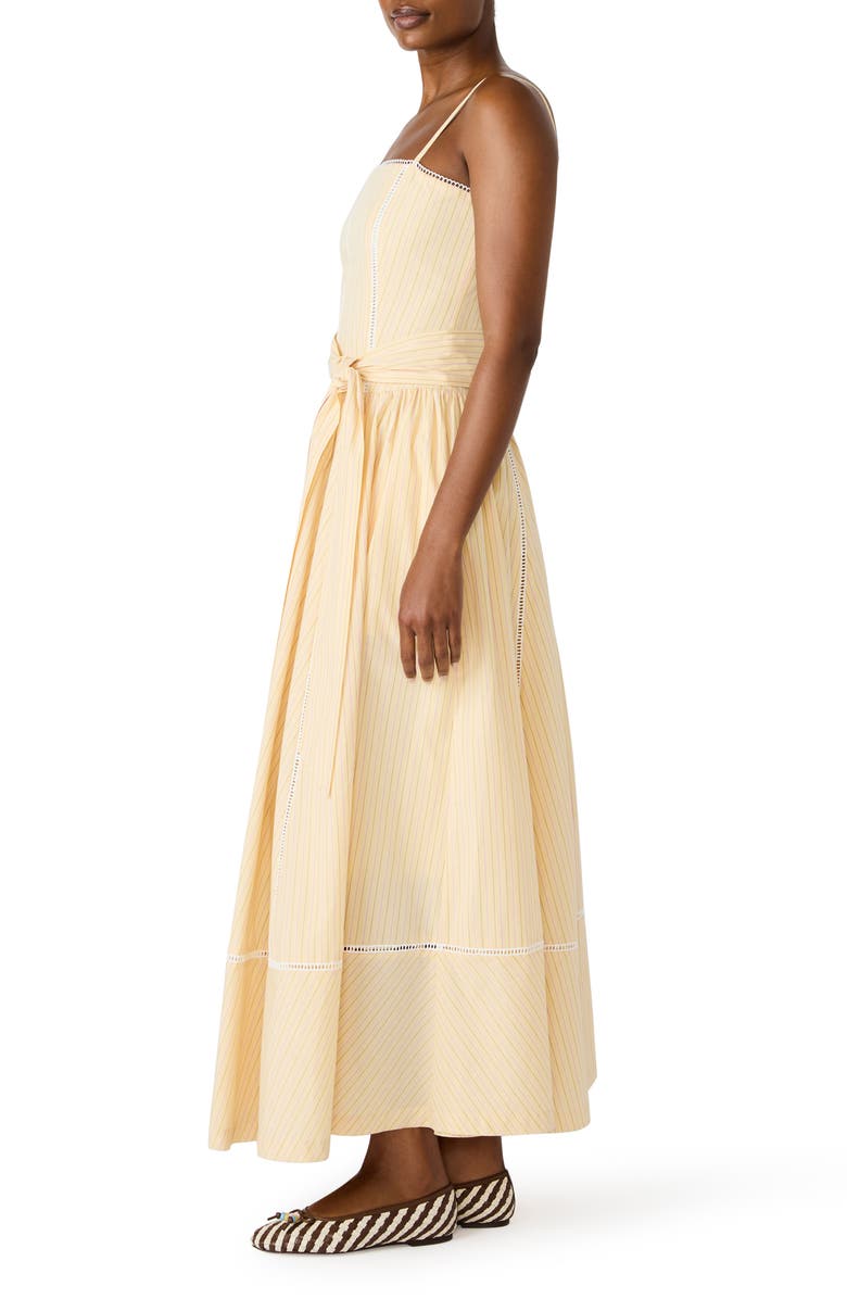 Steve Madden Emma Tie Waist Sleeveless Maxi Dress, Alternate, color, Pale Yellow