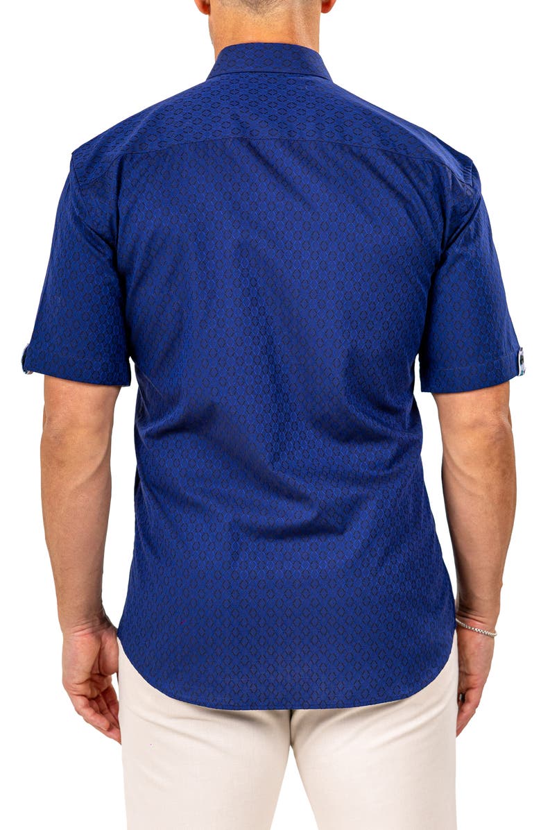 Maceoo Galileo Marthy Short Sleeve Cotton Button-Up Shirt, Alternate, color, 