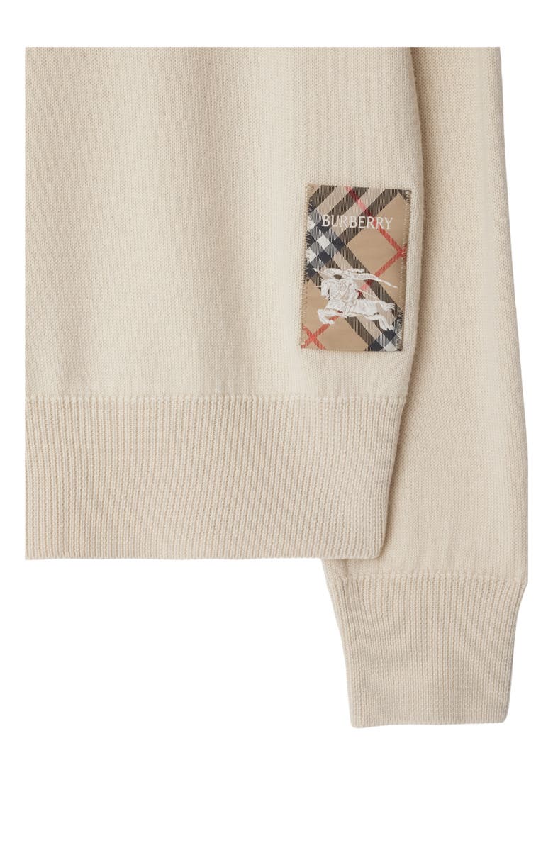 Burberry Check Label Wool Sweater, Alternate, color, Nutmeg