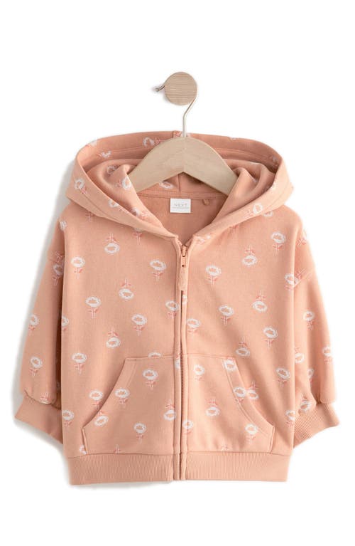 Next Kids' Floral Zip-up Hoodie In Pink