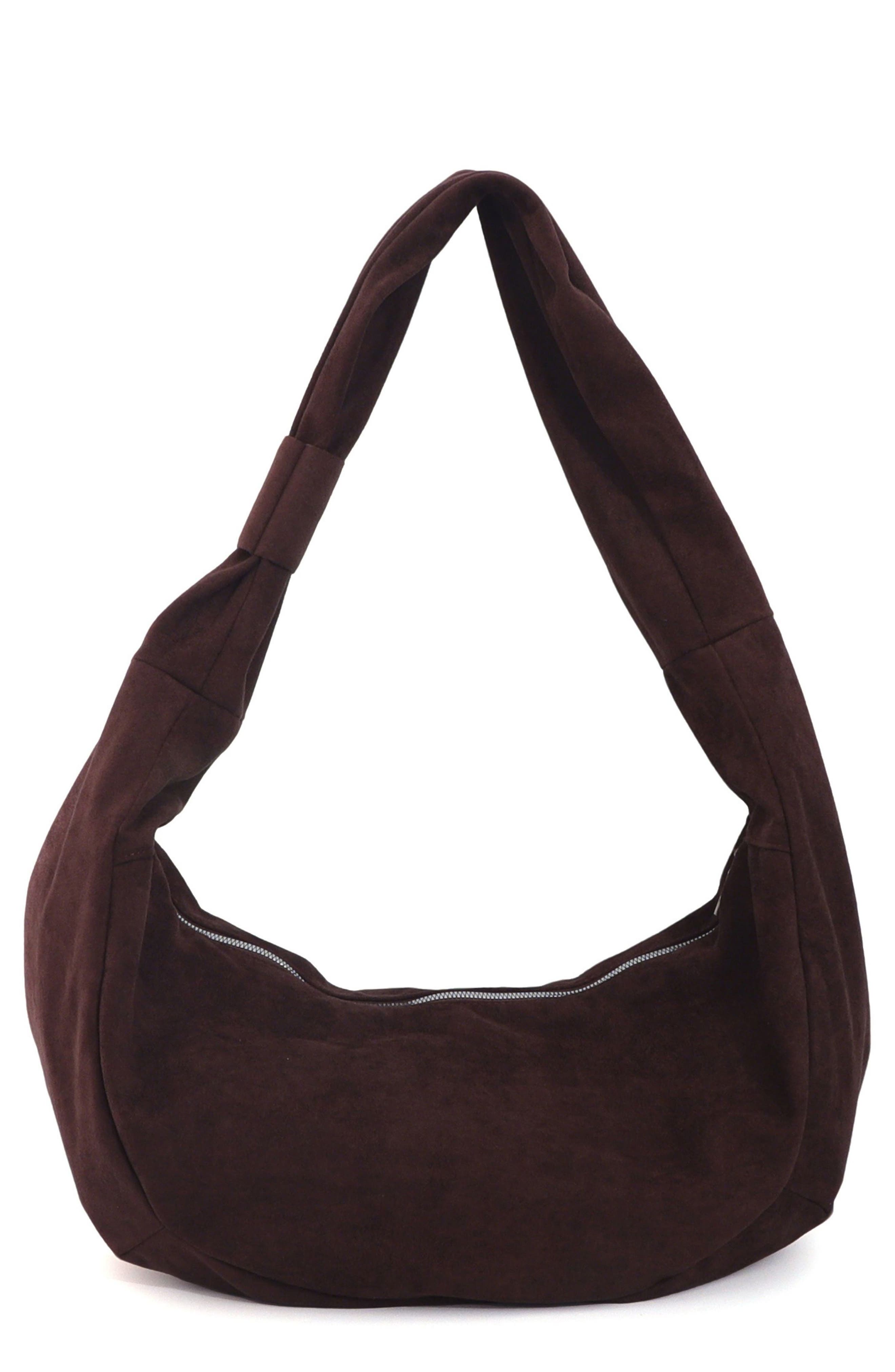 Adornia Faux Suede Crossbody Bag, Main, color, Brown