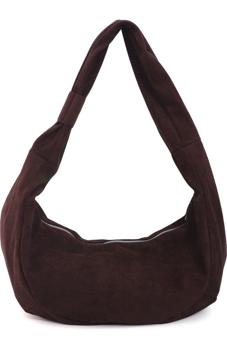 Adornia Faux Suede Crossbody Bag, Main, color, Brown