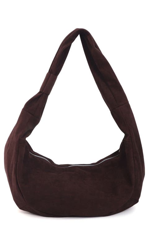 Faux Suede Crossbody Bag