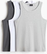 H&M 3-pack Slim Fit Ribbed Vest Tops