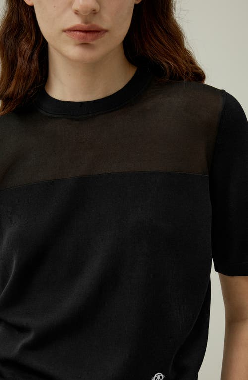 Lilysilk Sophisticated Dual-knit Silk T-shirt In Black