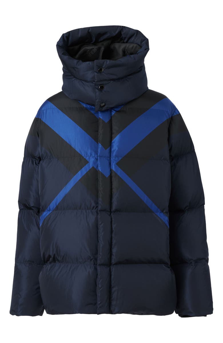 Burberry Larrick Chevron Check Quilted Down Puffer Jacket with Detachable Hood, Alternate, color, 
