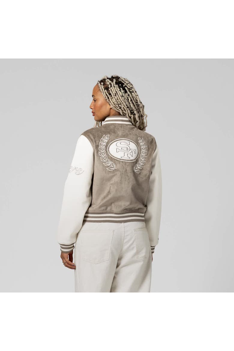 Women's Mitchell & Ness  Tan San Francisco 49ers Full-Snap Varsity Jacket, Alternate, color, Tan