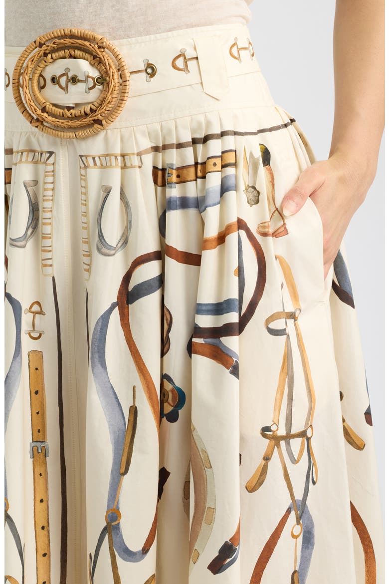Equestrain Ring Belt Skirt, Alternate, color, WHITE