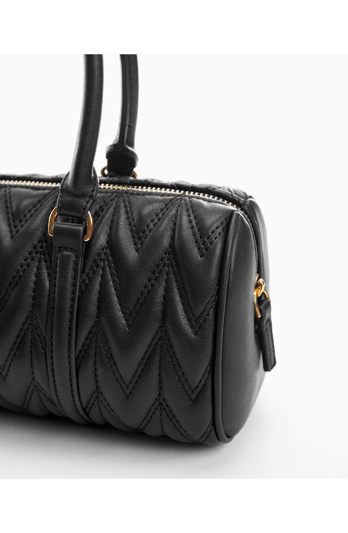 MANGO Quilted Double Handle Crossbody Bag, Alternate, color, 