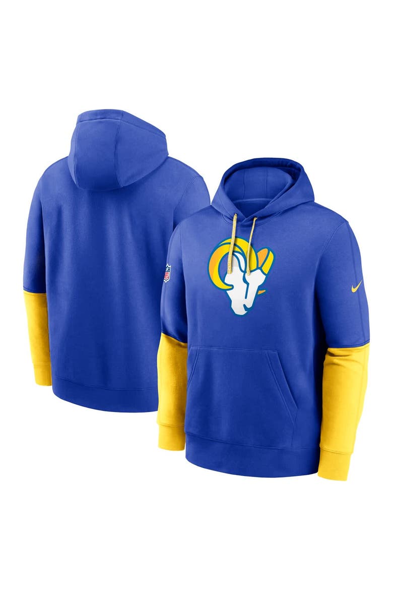Men's Nike Royal Los Angeles Rams 2024 Sideline Club Pullover Hoodie, Main, color, Royal