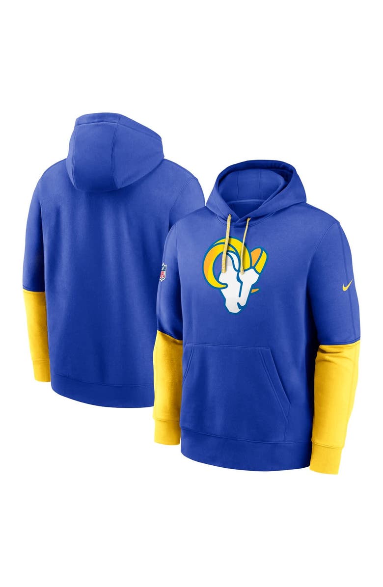 Nike Men's Nike Royal Los Angeles Rams 2024 Sideline Club Pullover Hoodie, Main, color, Royal