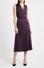 BOSS Dimosa Sleeveless Satin Midi Dress
