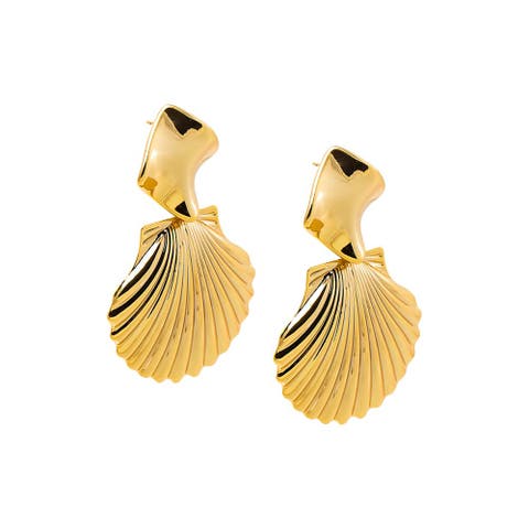 Sculpted Shell Drop Earrings