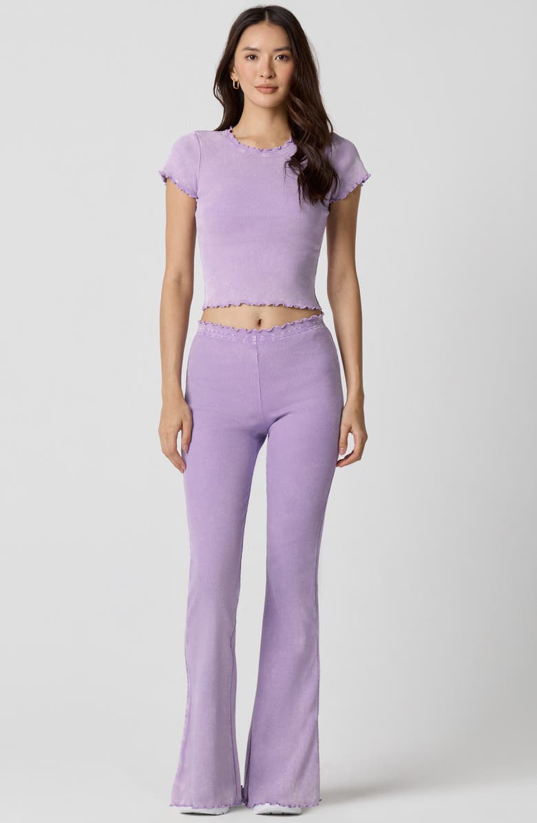 Florence by Mills Washed Rib Crop Tee, Alternate, color, Washed Millie Lavender