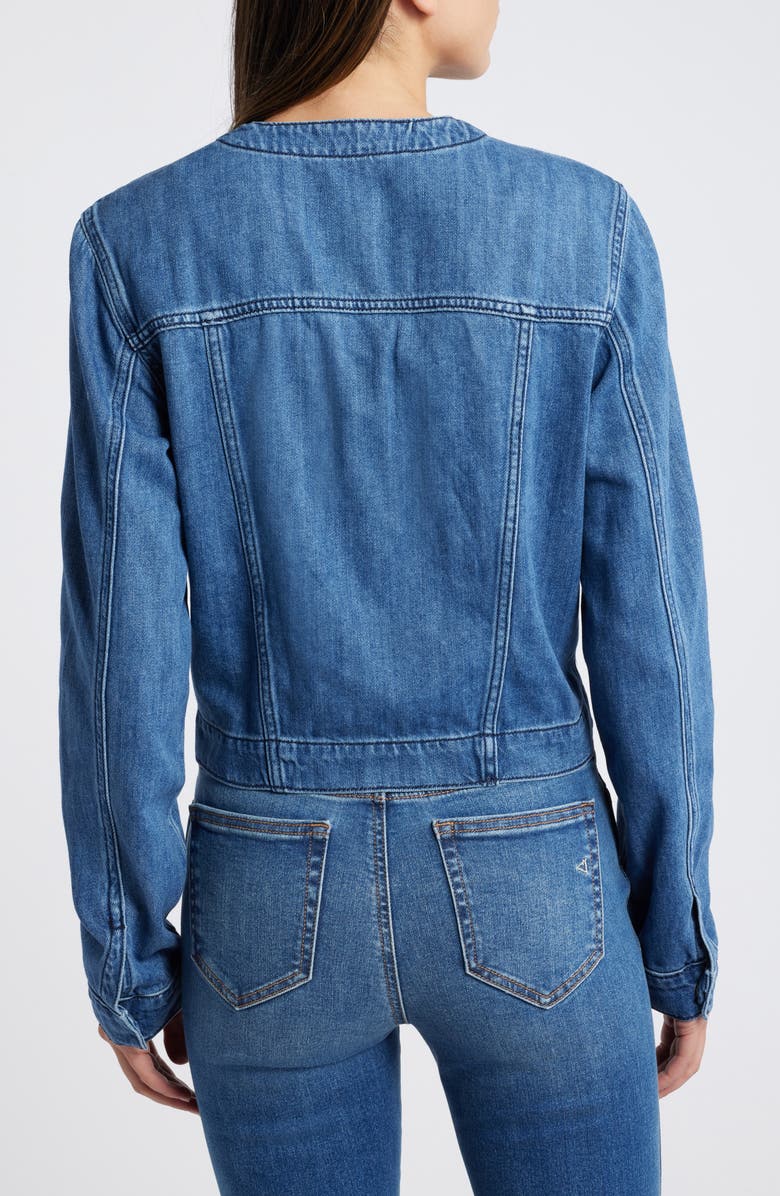 HIDDEN JEANS Collarless Denim Trucker Jacket, Alternate, color, 